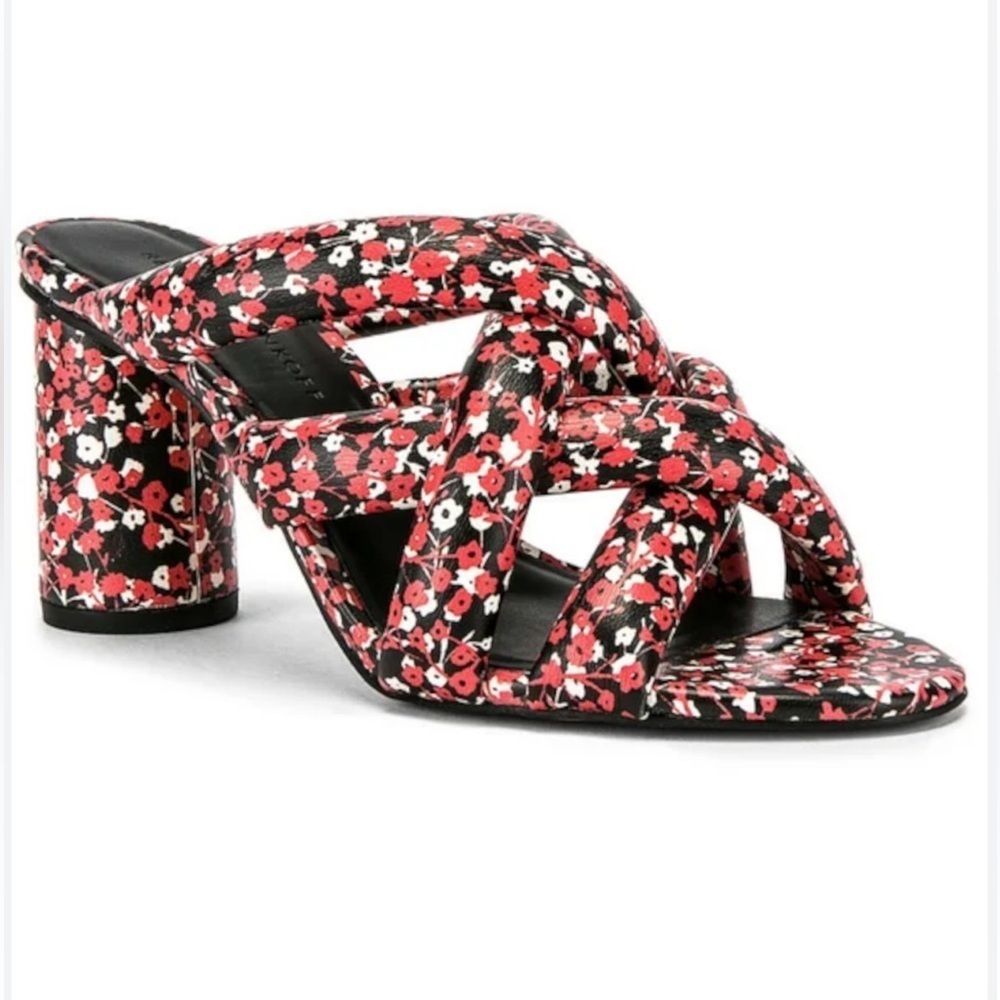 Rebecca Minkoff Women's Red Amandine Floral Print Sandal Slide, Size 6.5…